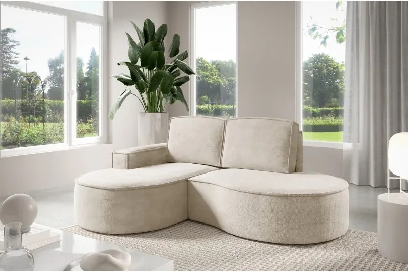 Narożnik MOLLY Lewostronny bez funkcji spania, wolnostojący tkanina CURIO 09 Beżowy