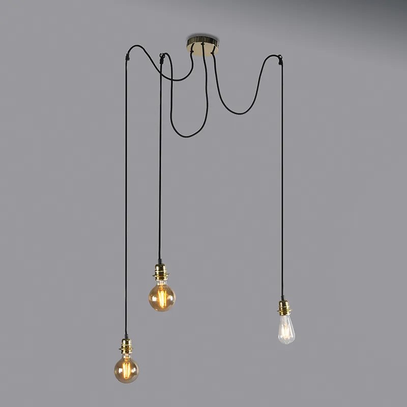 Retro lampa wisząca czarna - Granny Frame 3 Retro Oswietlenie wewnetrzne