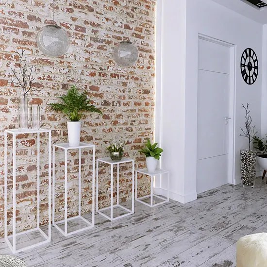 Biały skandynawski stojak na kwiaty B3-W34