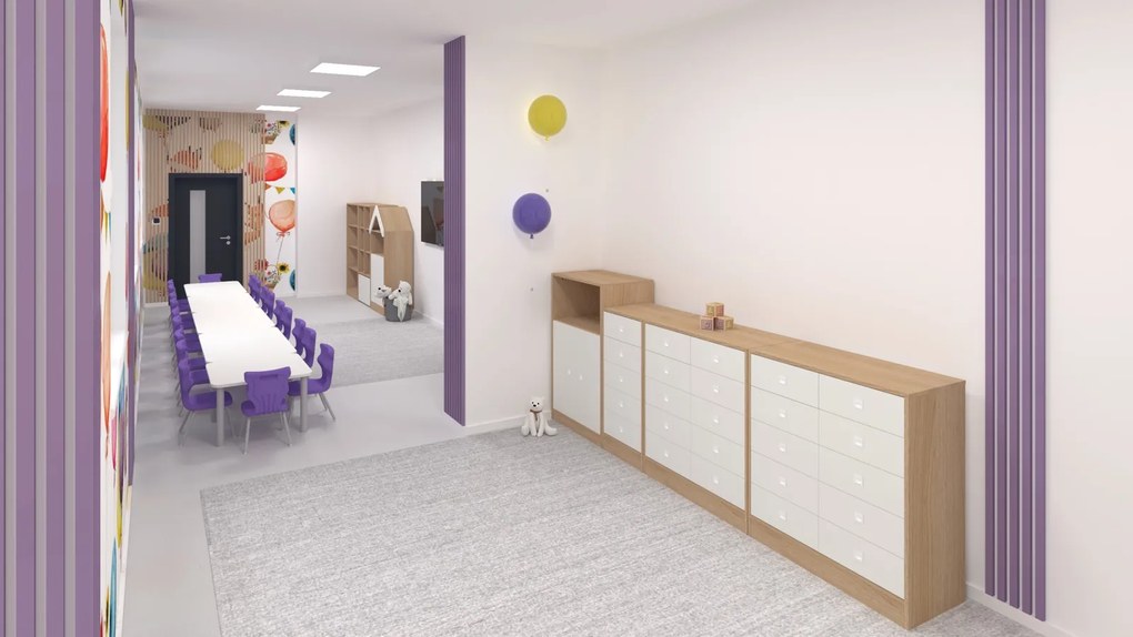 Stół przedszkolny Smart kwadratowy 70x70 cm, rozmiar 0-3, blat dębowy / nogi białe