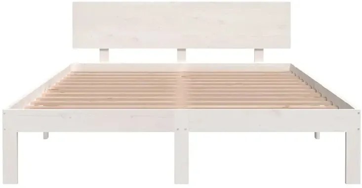 Białe drewniane łóżko małżeńskie 140x200 S7-C76