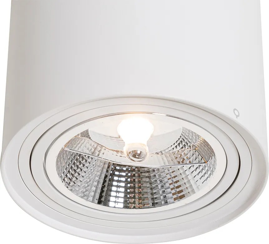 Zestaw 4 nowoczesnych reflektorów sufitowych białe obrotowe i odchylane AR111 - Rondoo Up