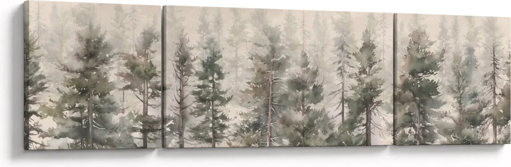 Obraz - Pine forest I., aquarel (170x50 cm)