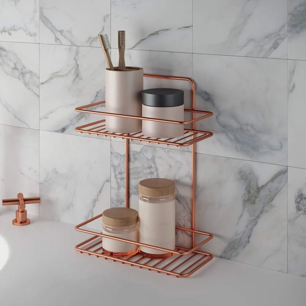 2-poziomowa półka łazienkowa Metaltex Copper