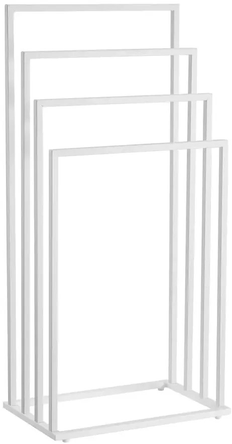 Biały metalowy wieszak stojak na ręczniki do łazienki G5-M27