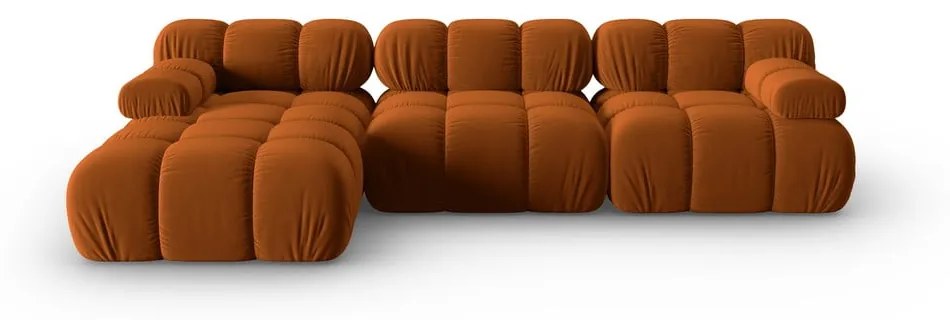 Pomarańczowa aksamitna sofa 285 cm Bellis – Micadoni Home