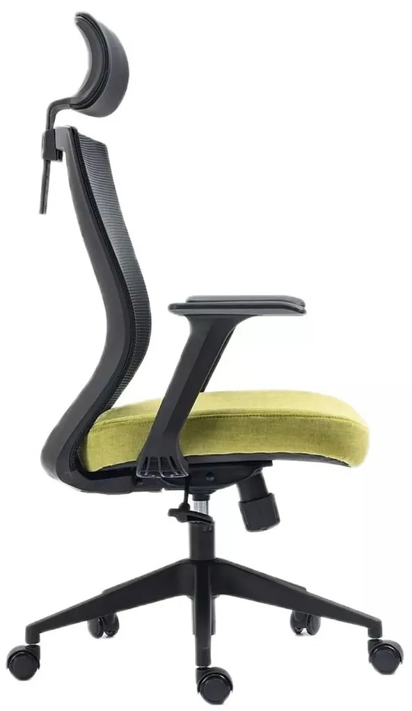 FOTEL OBROTOWY Q-328H CZARNY/ZIELONY SIGNAL