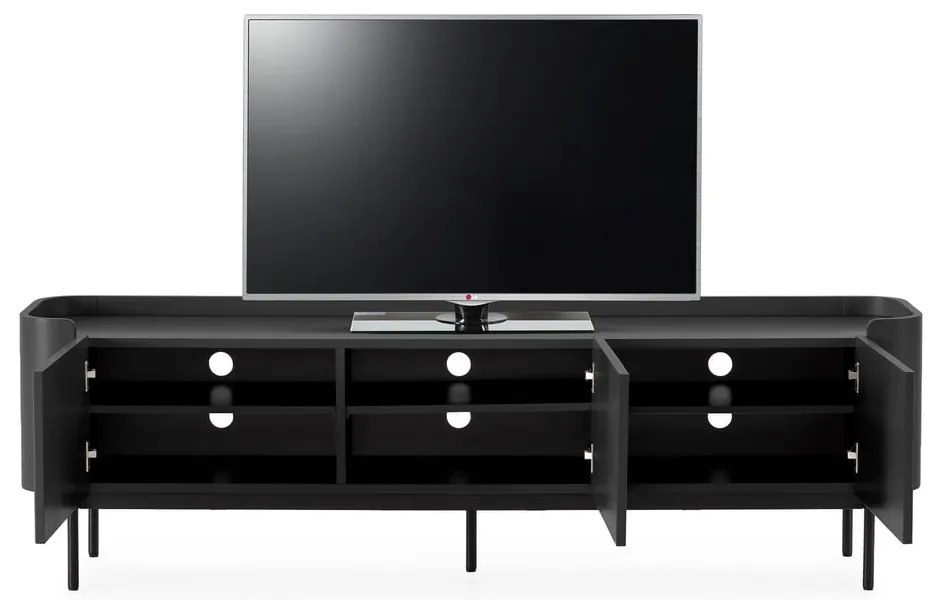 Czarna szafka pod TV 180x55x40 cm Willa – MOME
