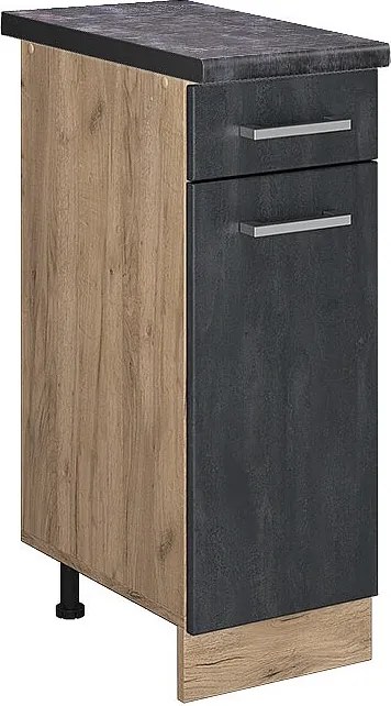 Szafka dolna do kuchni czarny beton 30x60x81.6 r-line