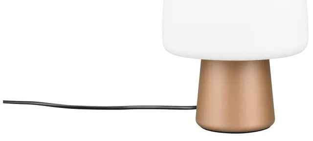 Biało-brązowa lampa stołowa ze szklanym kloszem (wysokość 27 cm) Steen – Trio