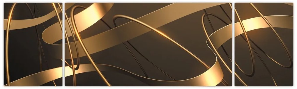 Obraz - Brązowe wstążki (170x50 cm)