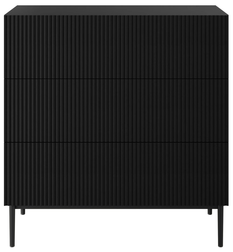 Komoda z szufladami Nicole 100 cm - czarny mat / czarne nóżki