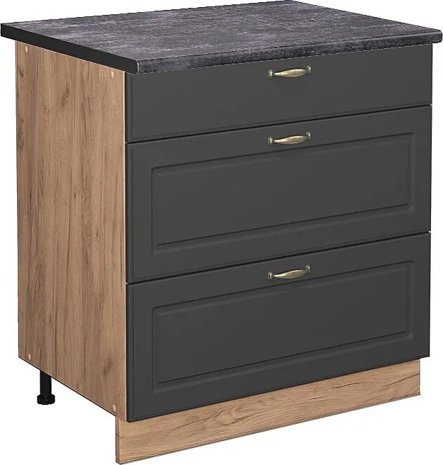 Szafka dolna do kuchni antracytowo-złoty 80x60x82 fame-line