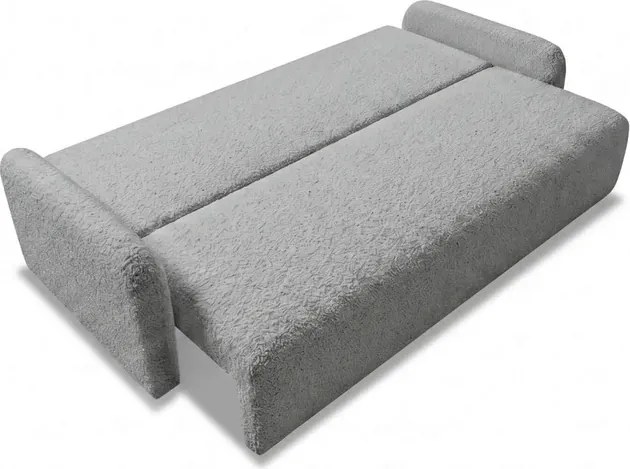 Sofa DUO Rozkładana Dwuosobowa Ciemnoszara Boucle Japandi