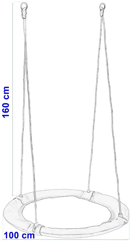 Zielona okrągła huśtawka bocianie gniazdo 100 cm H6-N86