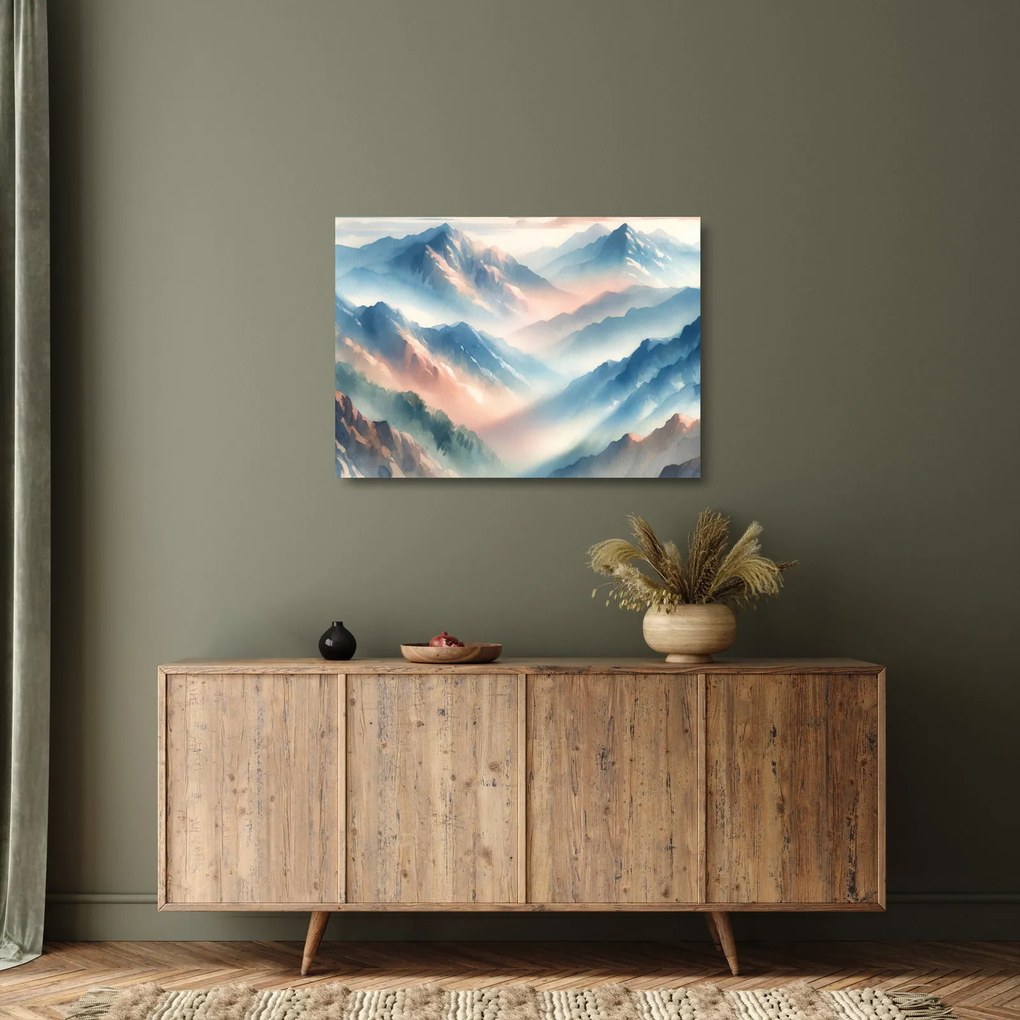 Obraz na szkle - Akwarelowe góry (70x50 cm)