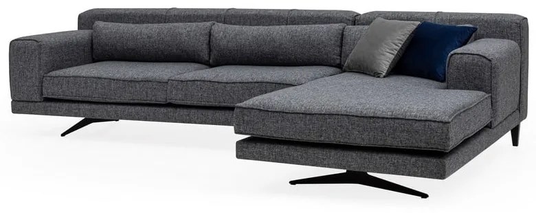 Ciemnoszara sofa narożna Artie Jivago, narożnik prawy