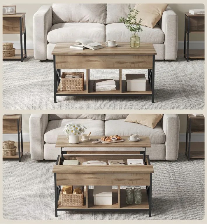 Stolik kawowy TAYLOR SONOMA z wysuwaną płytą 100x60 cm