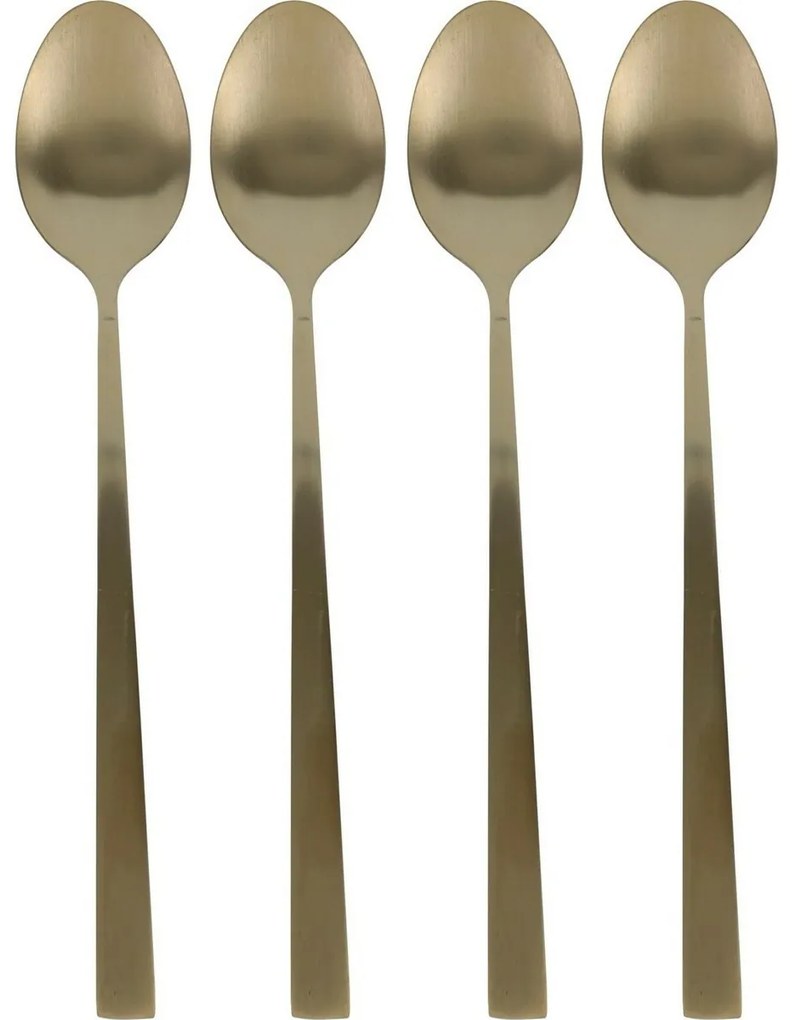 EH Zestaw złotych łyżeczek koktajlowych 4 szt., 18 cm, 18 cm