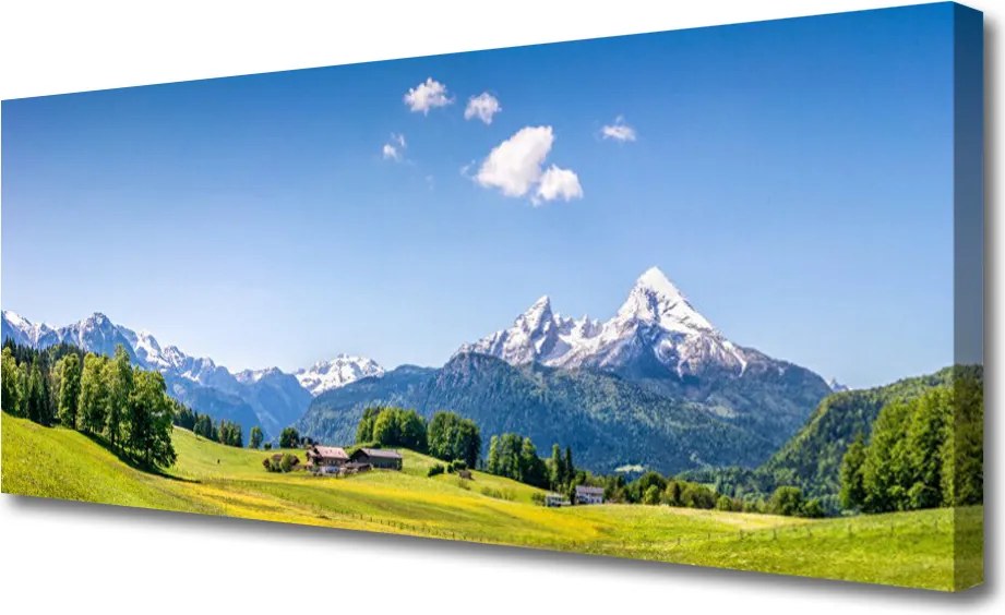 Obraz drukowany na płótnie Krajobraz Pogórza z Drzewami