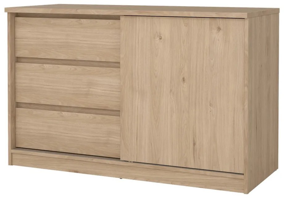 Komoda w dekorze dębu z drzwiami przesuwnymi w naturalnym kolorze 119x76x50 cm Naia – Tvilum