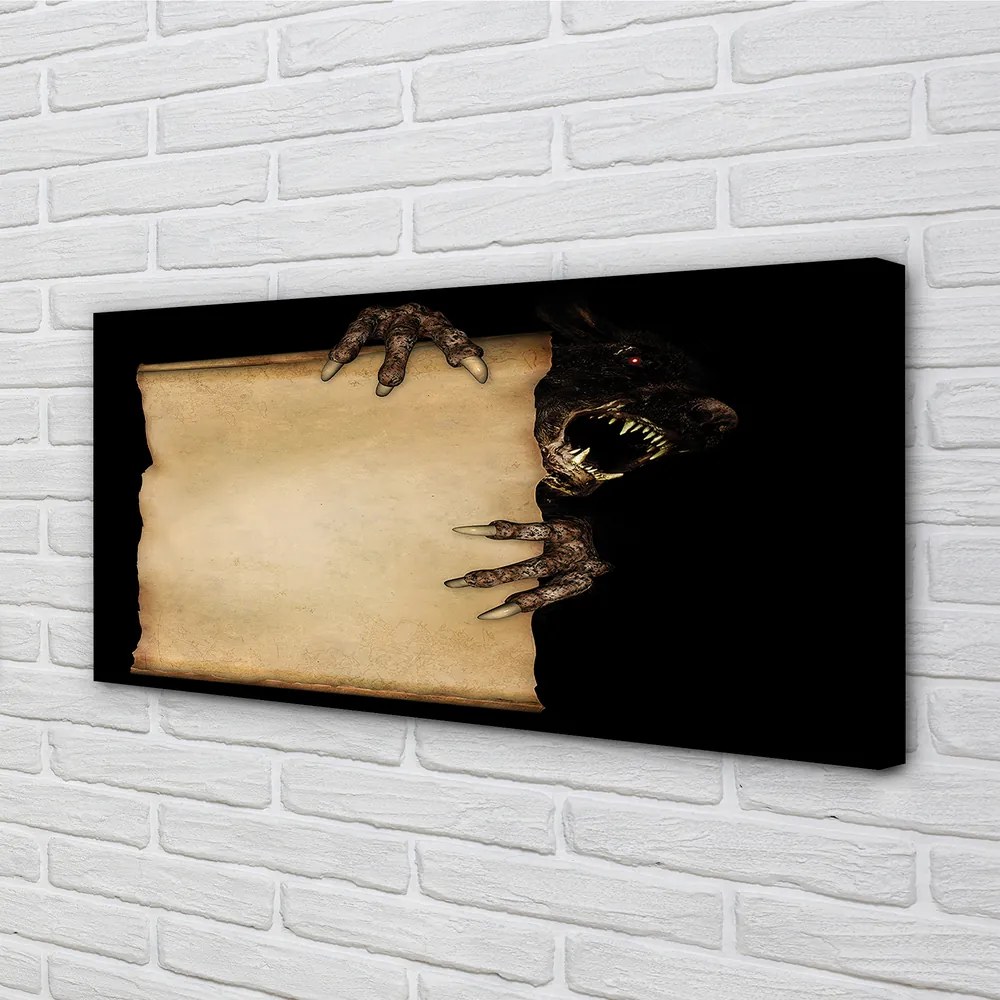 Obraz canvas na ścianę Kartka ze Straszną Postacią