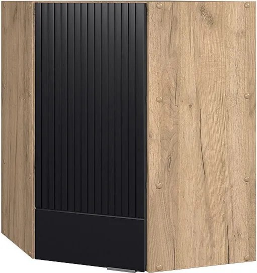 Szafka wisząca narożna czarne paski 57x34.1x72 fame-line