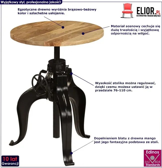 Okrągły stolik barowy 60x110 G0-P43