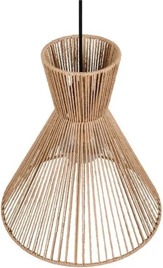 Metalowa lampa wisząca w naturalnym kolorze z kloszem plecionki papierowej ø 35 cm Rosalie – Reality