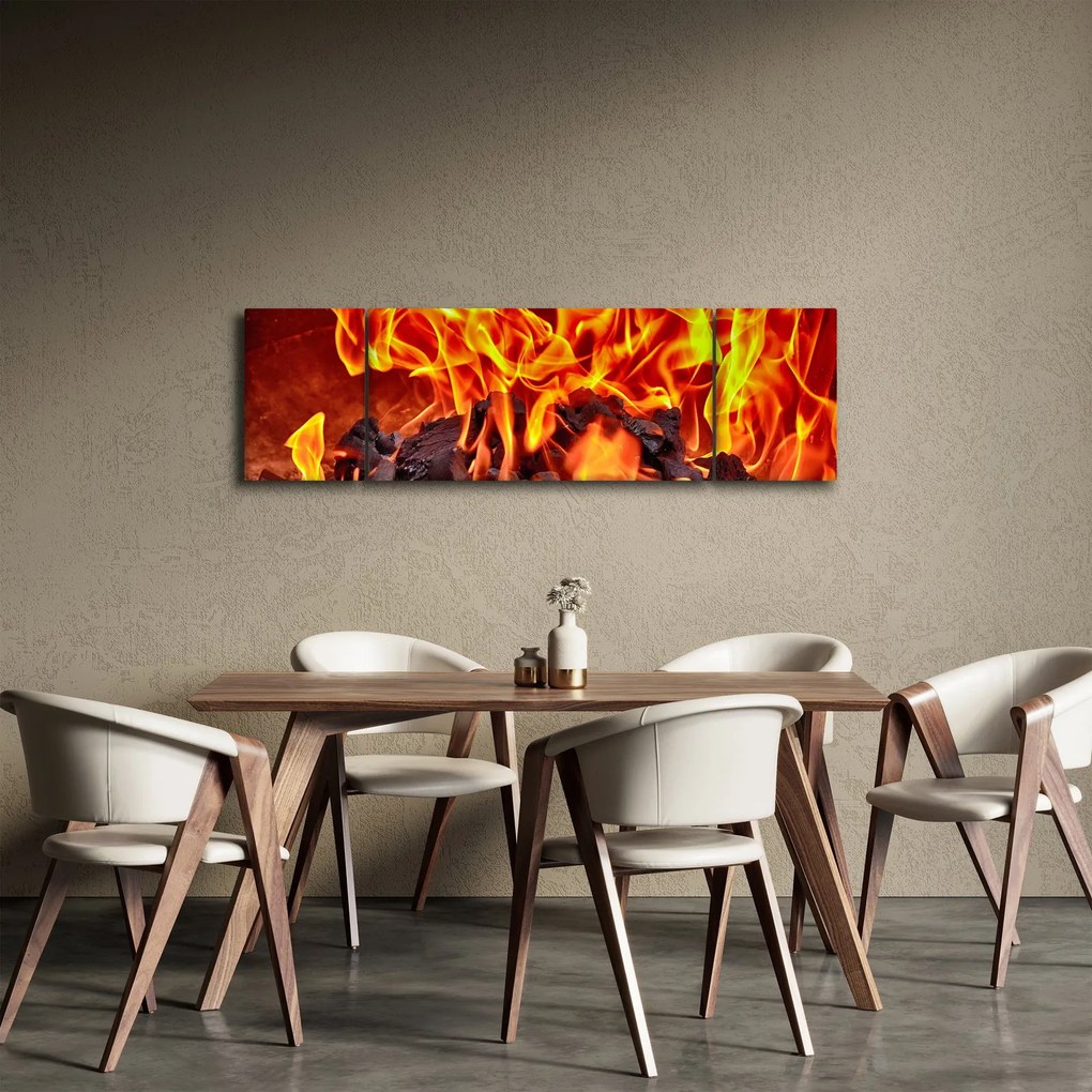 Obraz płonących węgli (170x50 cm)