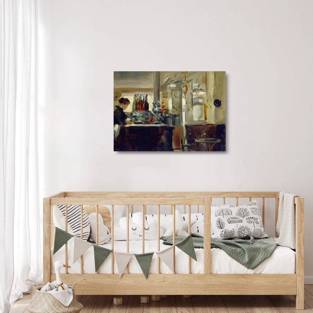 Obraz na szkle - Style of Edouard Manet, Bon Bock Cafe, reprodukcje (70x50 cm)