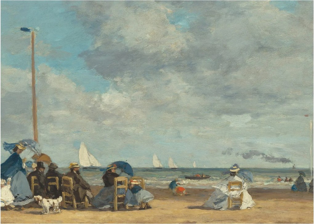 Obraz - Eugène Boudin, Beach at Trouville, reprodukcje (70x50 cm)