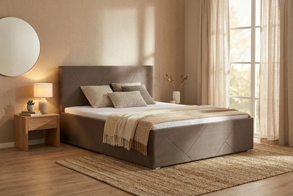 Łóżko TONY 120x200 cm Jasny brąz Bez materaca