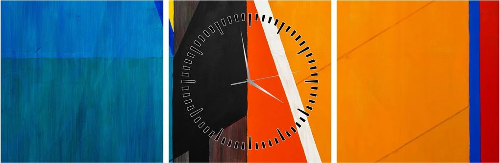 Obraz - Geometria (z zegarem) (90x30 cm)