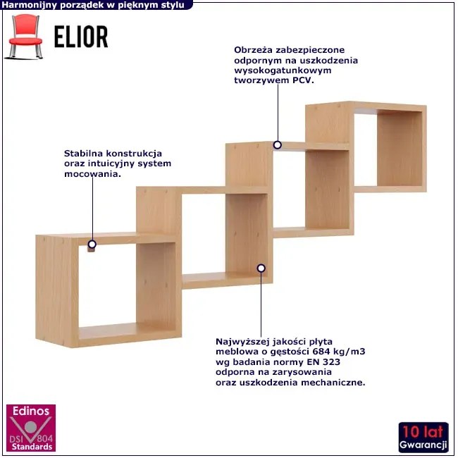Nowoczesna półka ścienna na książki buk A7-M71