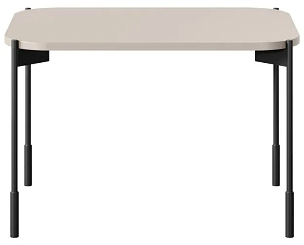 Stolik kawowy Sonatia 60 cm prostokątny na metalowych nogach - kaszmir