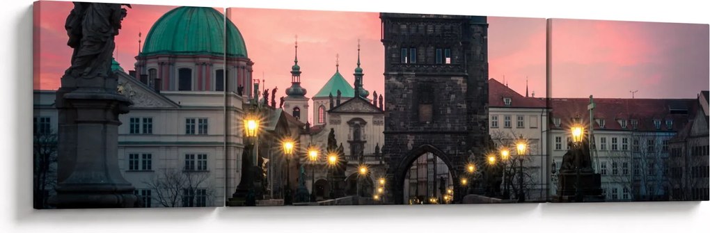 Obraz - Na Moście Karola (170x50 cm)