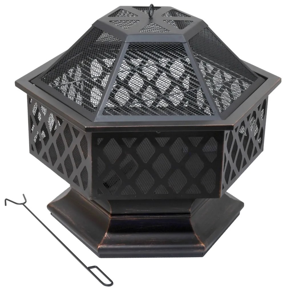 Cattara 13008 Palenisko z pokrywą Hexagon, 60,5 x70 x 62,5 cm
