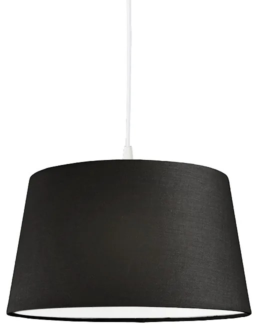 Nowoczesna lampa wisząca biała z czarnym kloszem 45 cm - Pendant Nowoczesny Oswietlenie wewnetrzne