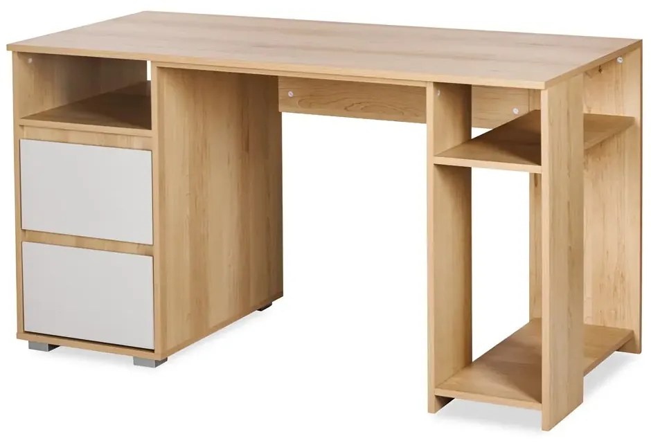 Biurko młodzieżowe DALIA 138cm buk/szare LITTLE SKY