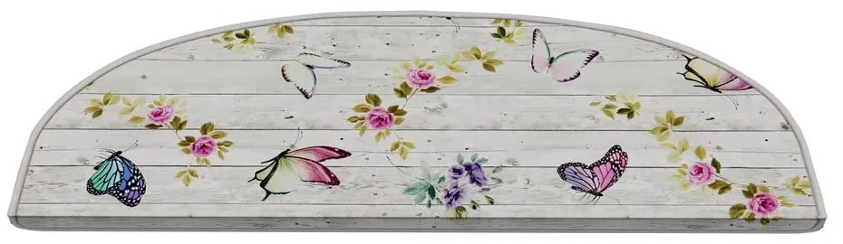Kremowe dywaniki na schody zestaw 16 szt. 20x65 cm Butterfly Life – Vitaus