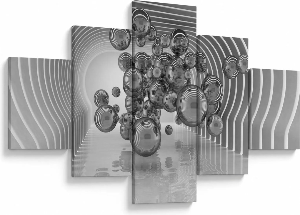 Obraz - Czarno-białe bąbelki (125x70 cm)