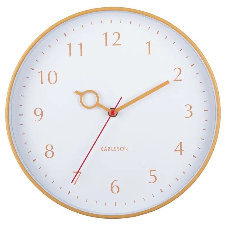 Karlsson 5992YE designerski zegar ścienny żółty,średnica 30 cm