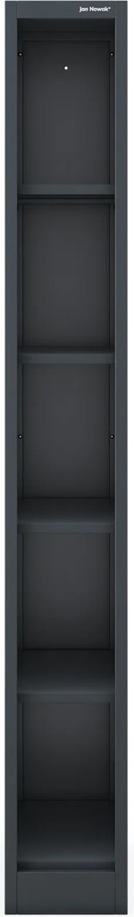 Metalowy regał do biura Tim, 25 × 45 × 185 cm, kolor antracyt
