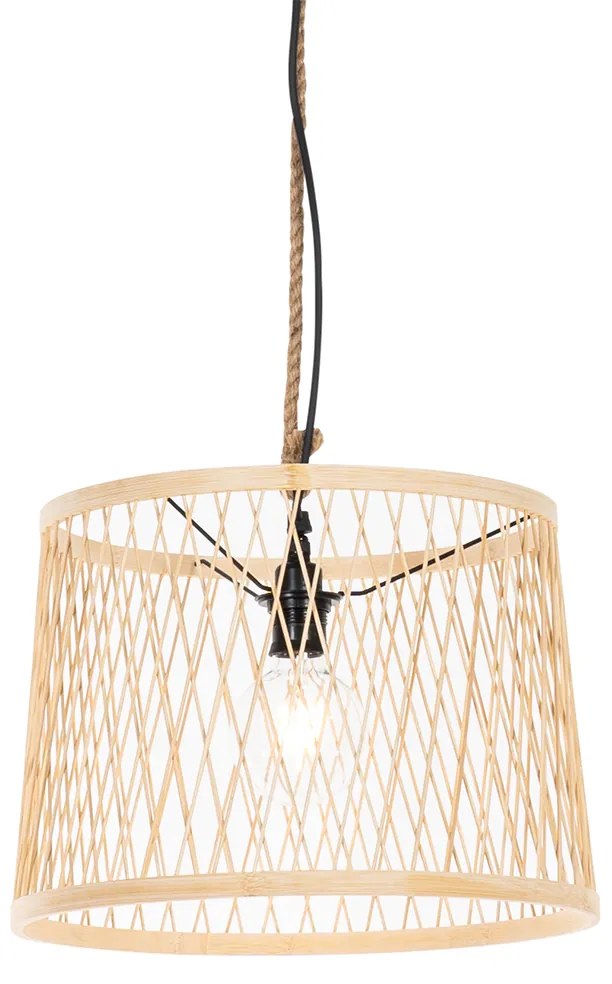 Zewnetrzna Rustykalna lampa wisząca zewnętrzna z rattanu 40 cm - Calamus Rustykalny / Vintage Oswietlenie zewnetrzne