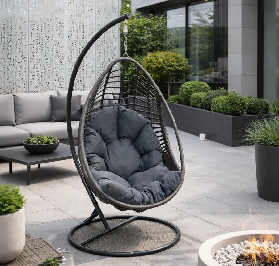 Kokon Bellissimo z szarego technorattanu