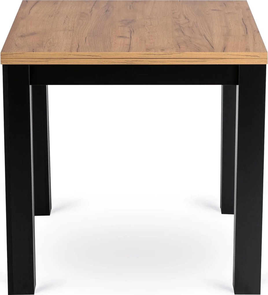 Stół rozkładany w stylu loftowym Max 80-160 cm, dąb craft/czarny