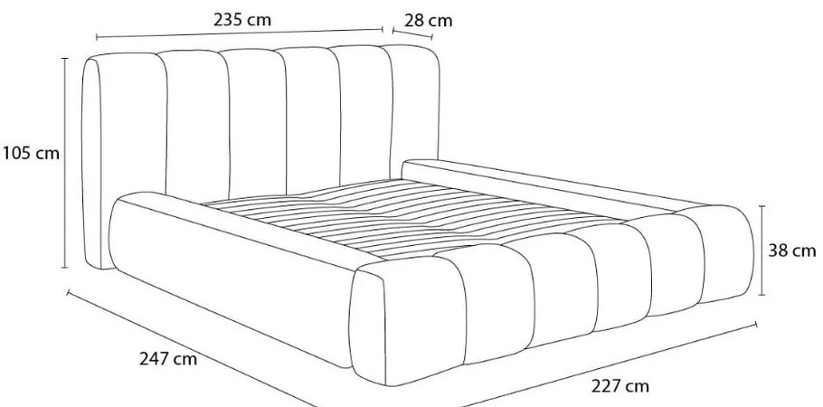 Zielone tapicerowane łóżko dwuosobowe ze schowkiem i stelażem 180x200 cm Denali – Bobochic Paris