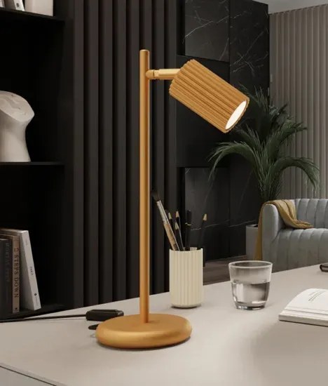 Złota loftowa lampka biurkowa - D300 P6-E48