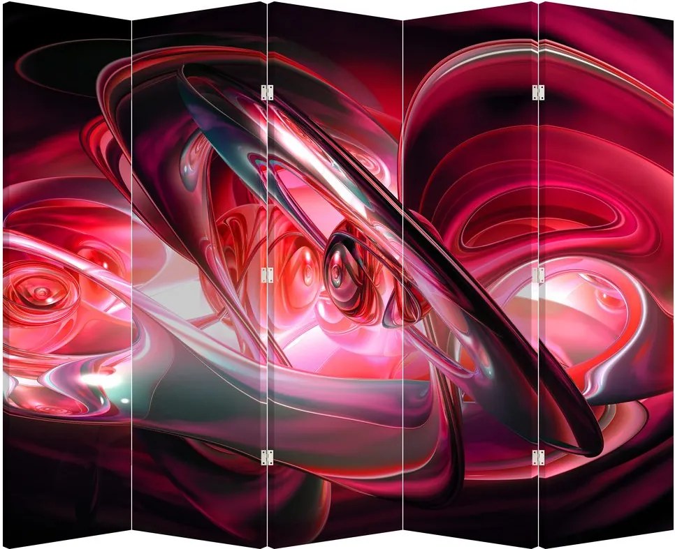 Parawan - Czerwone fraktale (210x170 cm)